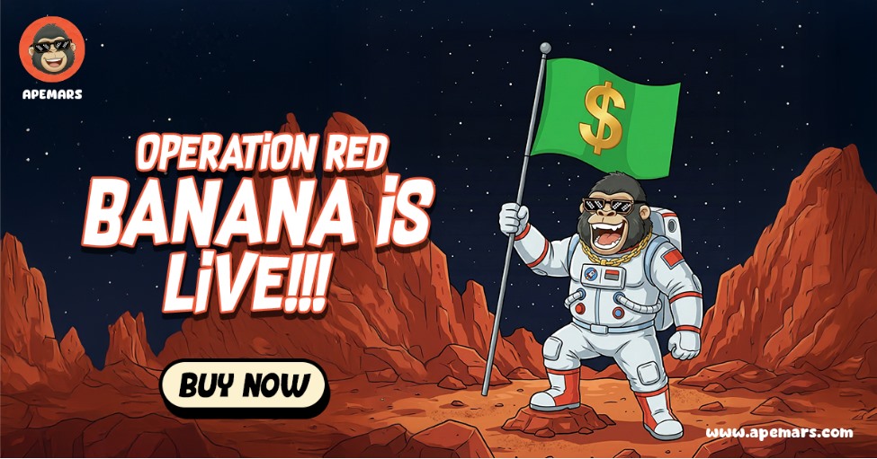 top crypto presale, APEMARS, $APRZ, Binance Coin, $BNB, Avalanche, $AVAX, Stage 1 presale, crypto presale 2026, meme coin, Commander Ape, Mars mission crypto, 32,271% returns, referral rewards, Orbital Boost System, quarterly burns, presale stages, HODLer Airdrop, Fibonacci support, smart contract platform, subnet deployment, early stage crypto, exponential returns, presale opportunity, token allocation, projected listing price, 9.34% referral, $22 unlock threshold, crypto investment, market momentum, best crypto to buy now, DeFi protocols, transaction finality, presale structure, Mars tokenomics, ground floor entry